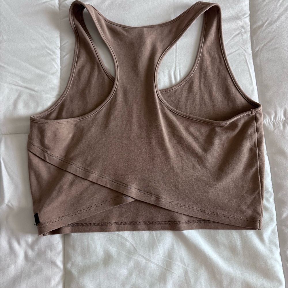 Alphalete Brown/Beige Cotton Racerback Tank